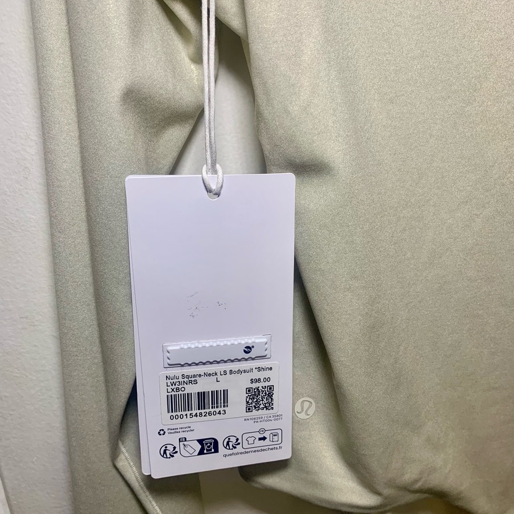 Lululemon Wundermost Square-Neck LS Bodysuit Shine Gold LXBO LW3INRS Large - Picture 8 of 10